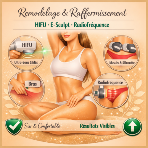 Copilot_20260407_005846 Pack raffermissement HIFU + E-Sculpt + radiofréquence | Relâchement et graisse