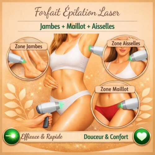 _Forfait Épilation Laser – Jambes + Maillot + Aisselles Forfait laser jambes + maillot + aisselles